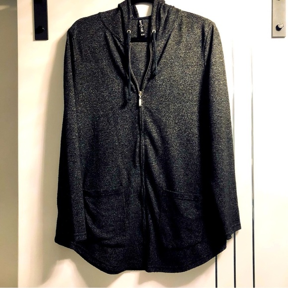 Onyx M Gunmetal Grey Zip Front Hoodie - Picture 1 of 9